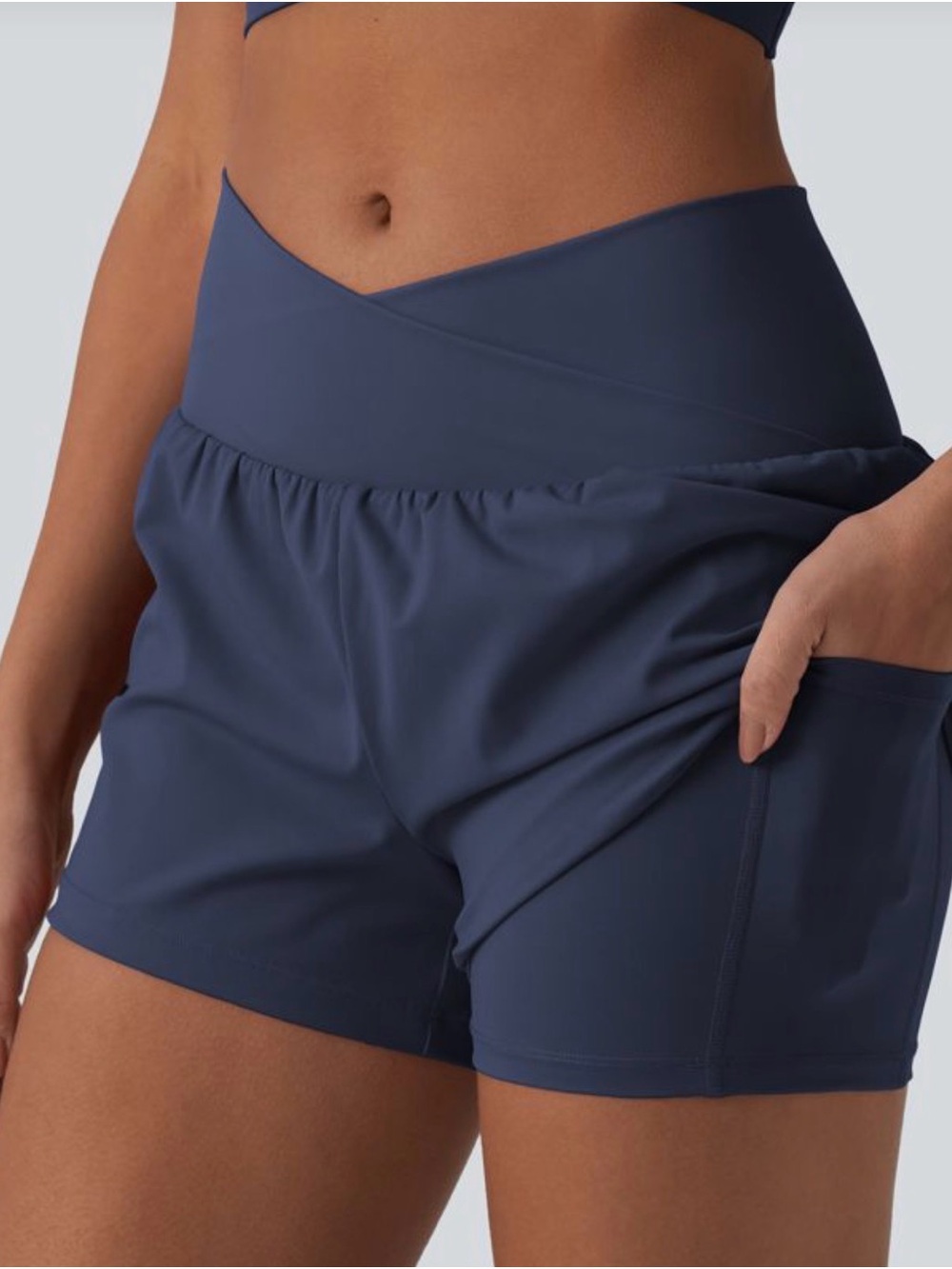 HALARA Navy Athletic Skirt-Shorts Set with High Waist